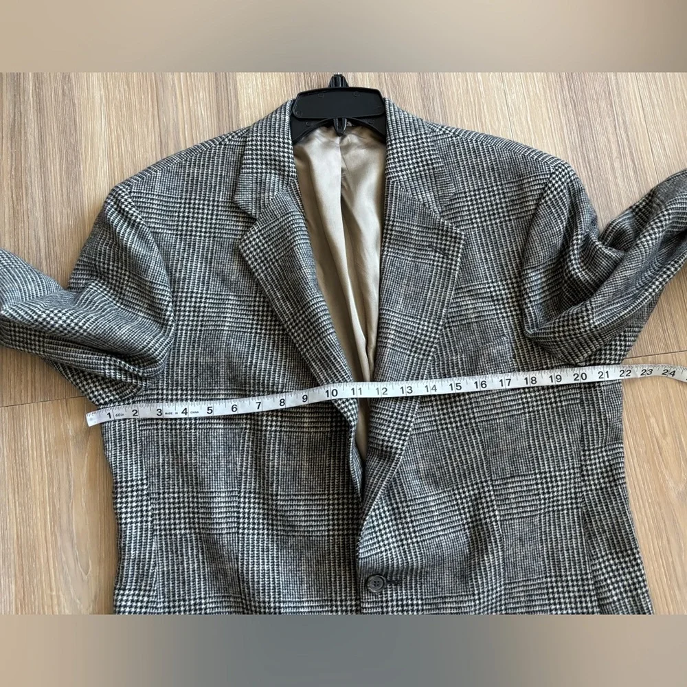 VTG Lord & Taylor Blazer Sport Coat Camel Hair Plaid Mens 40L Professor Grandpa